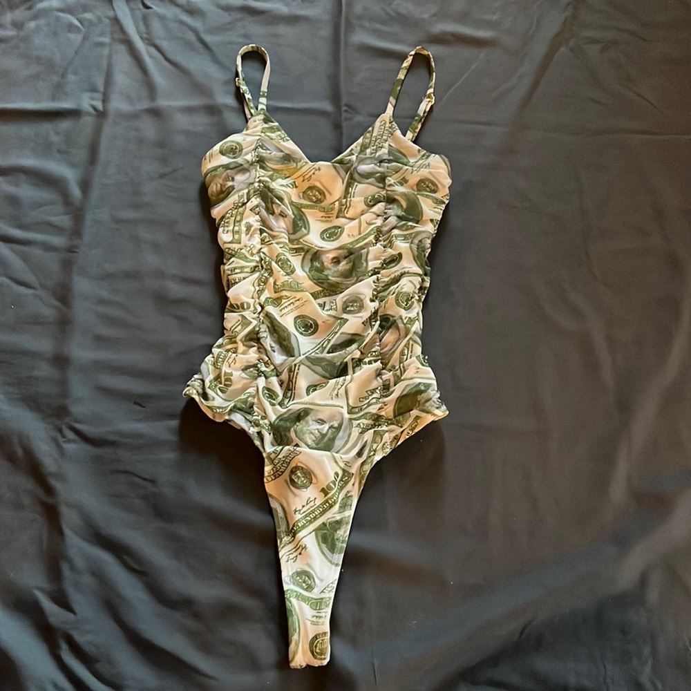 Money pattern bodysuit